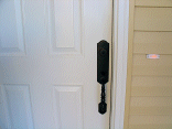 The front door handle I chose to match the hardware and fixtures throughout the house.