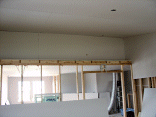 The plant shelf in the master bedroom. The duct in the background was for Energy Star duct testing.