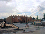 Framing started on the first floor today.  I went back and replaced an earlier set with these (not shot with my phone this time).