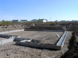 A couple of hours later and all the concrete is poured and smoothed.