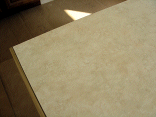 Closeup of the kitchen laminate.