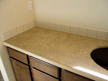 Laminate in the bathrooms.